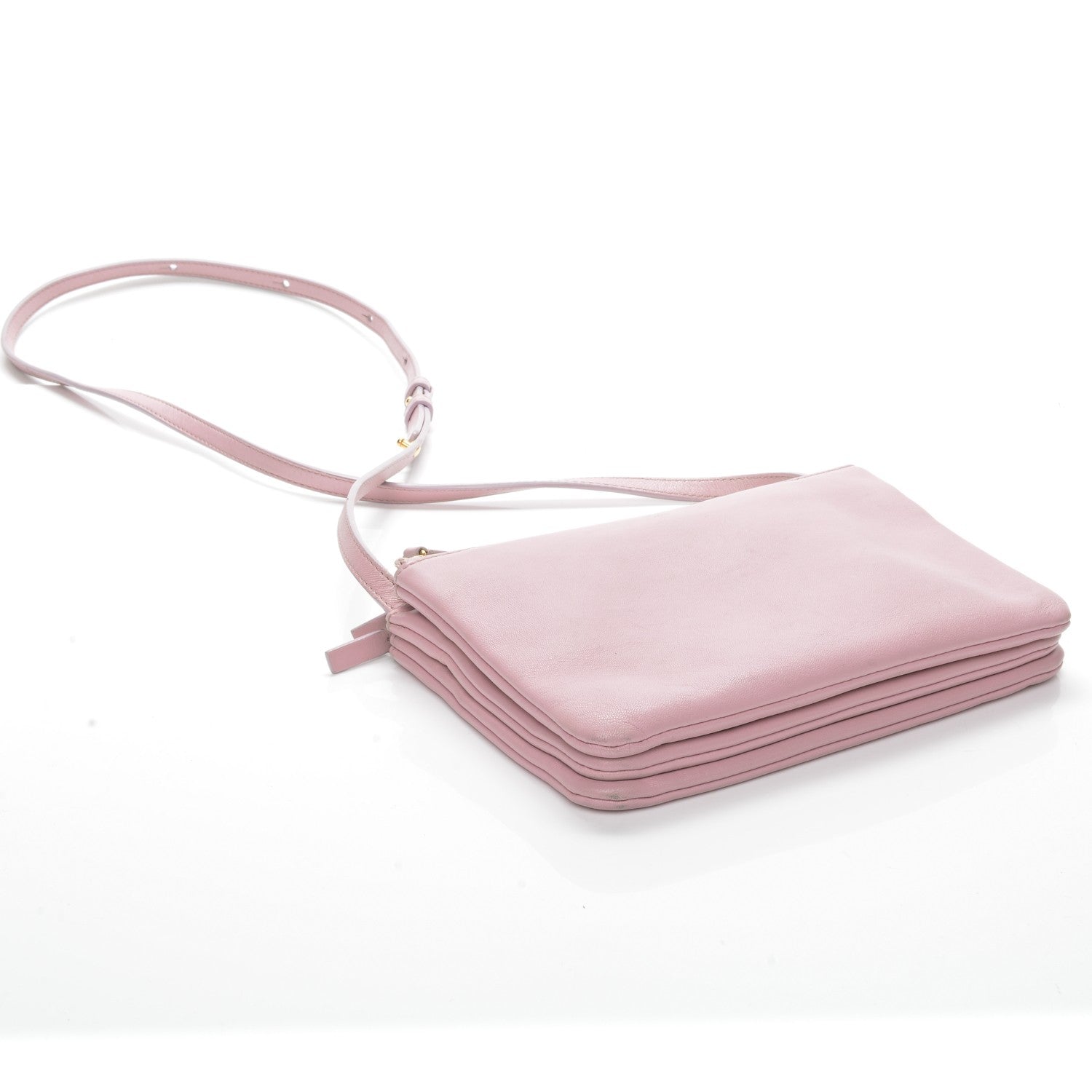 Celine Lambskin Small Trio Crossbody Bag Pink 4 of 14