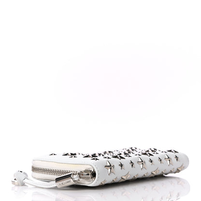 Jimmy Choo Calfskin Filipa Star Zip Around Wallet White 4 of 19