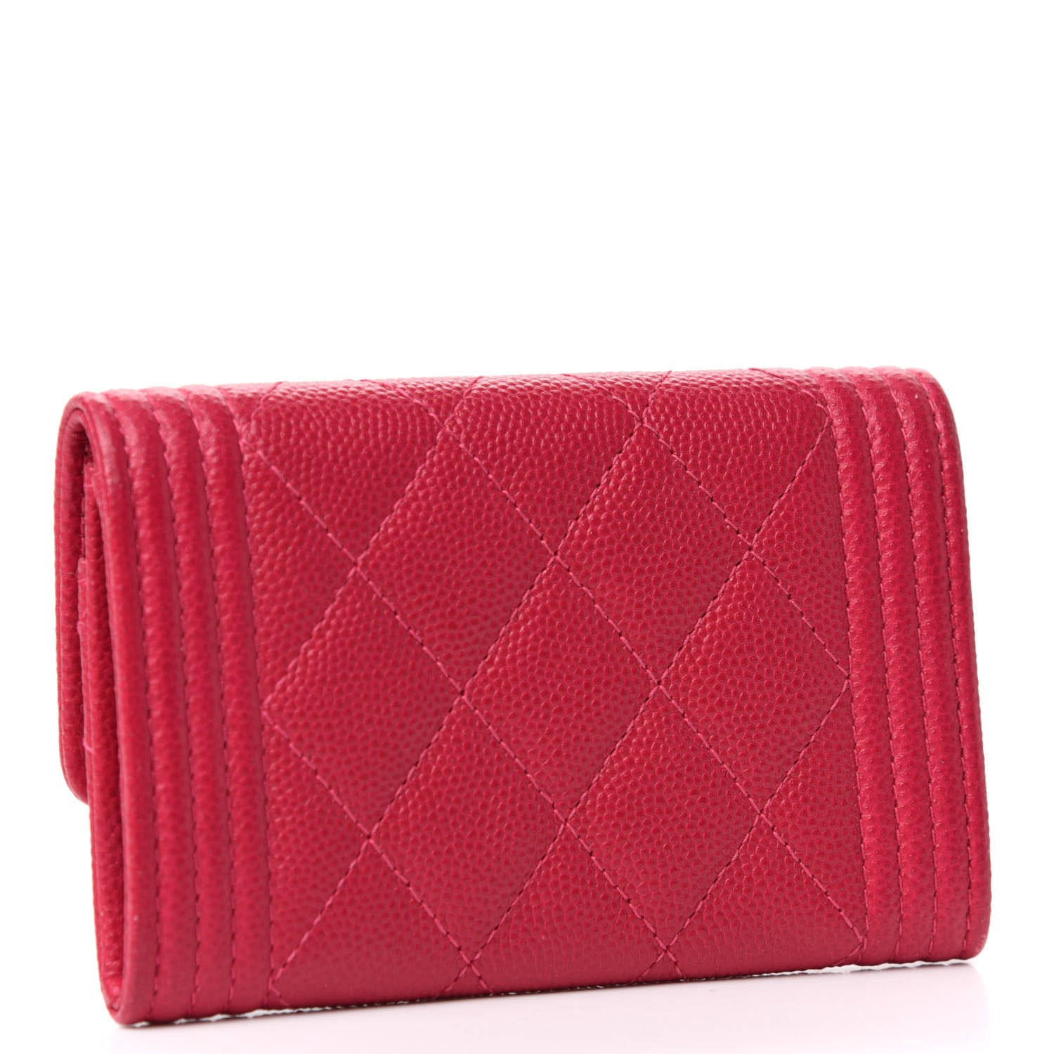 Chanel Caviar Quilted Boy Flap Card Holder Fuchsia 3 of 8