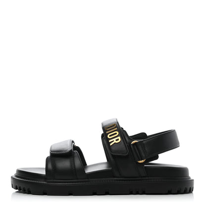 Christian Dior Lambskin Dioract Sandals 36.5 36 Black 1 of 7