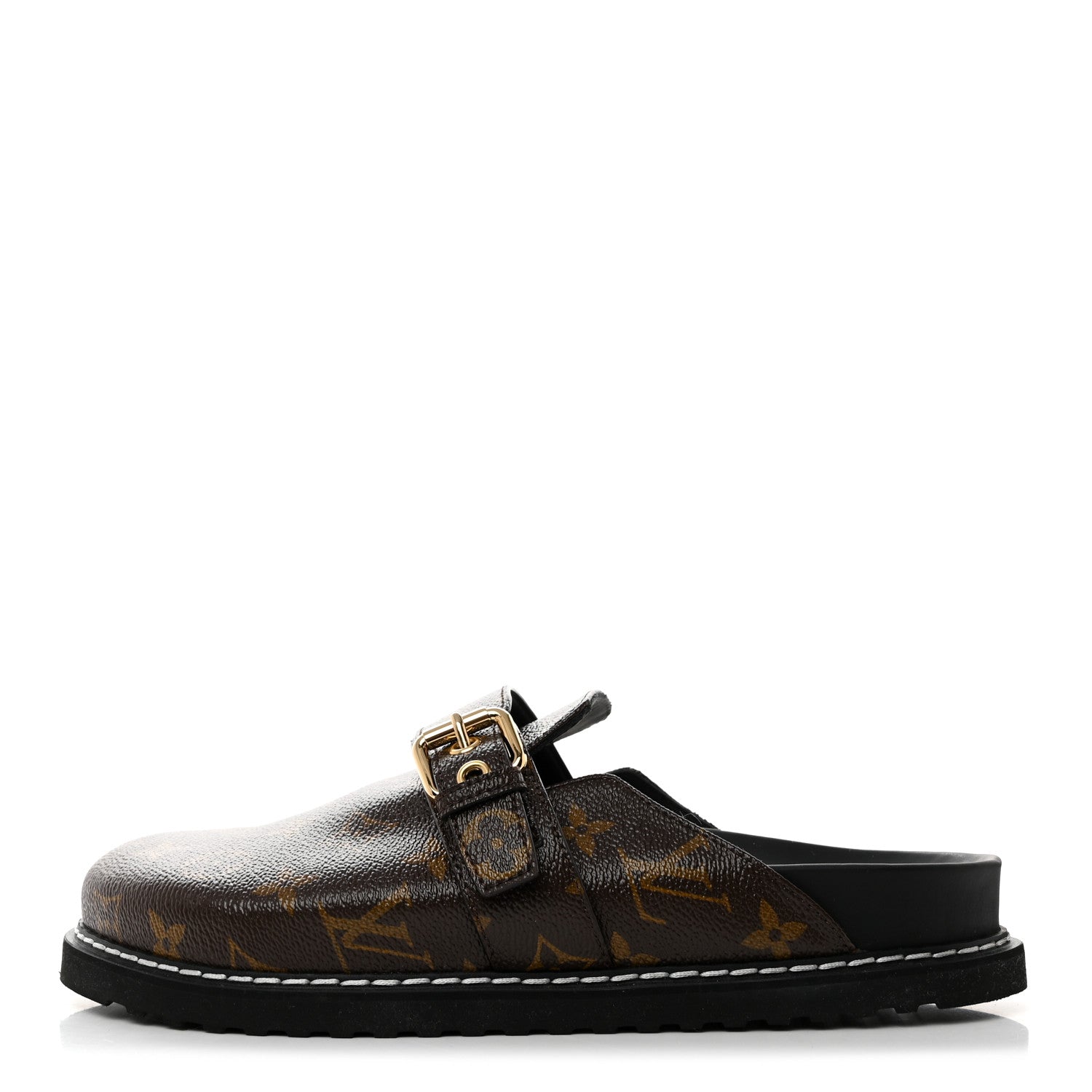 Louis Vuitton Patent Monogram Womens Cosy Flat Comfort Clog Mules 38.5 Brown 1 of 8