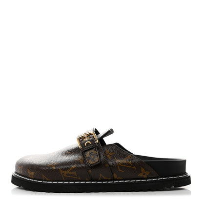 Louis Vuitton Patent Monogram Womens Cosy Flat Comfort Clog Mules 38.5 Brown 1 of 8