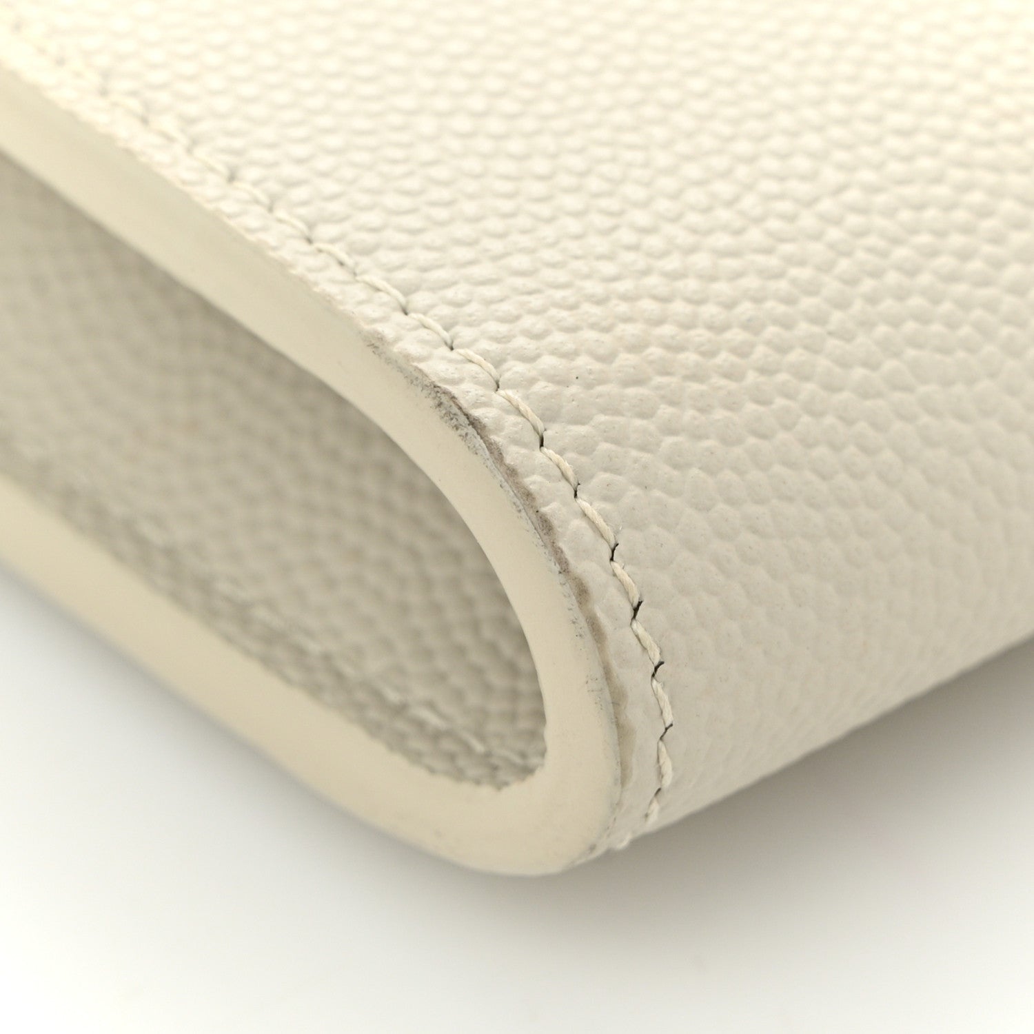 Saint Laurent Grain De Poudre Monogram Uptown Chain Wallet Crema Soft 12 of 14