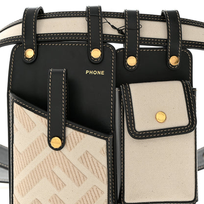 Fendi Calfskin Canvas Multi Accessory Belt Beige Black 10 of 12