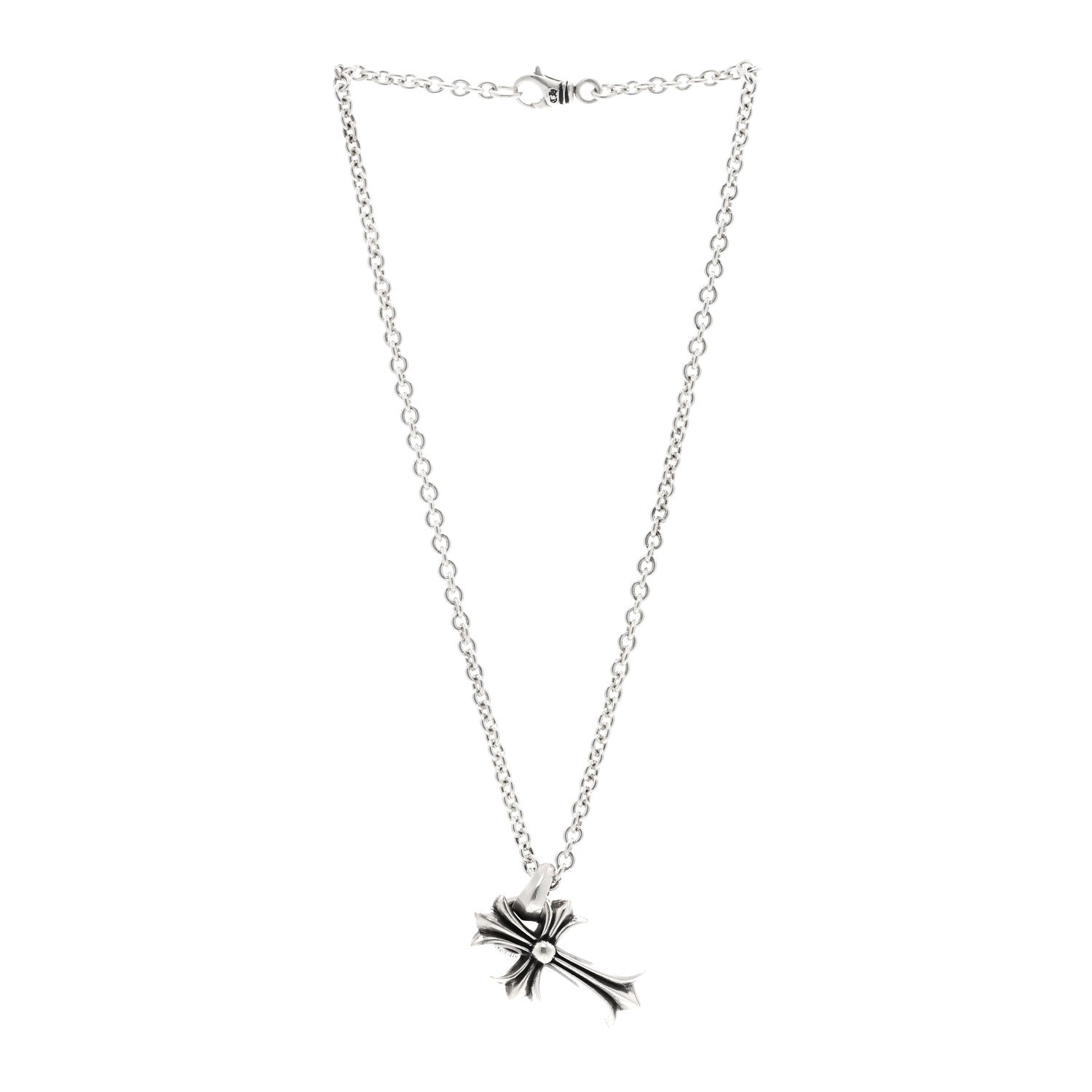 Chrome Hearts Sterling Silver Cross Pendant Necklace 3 of 5