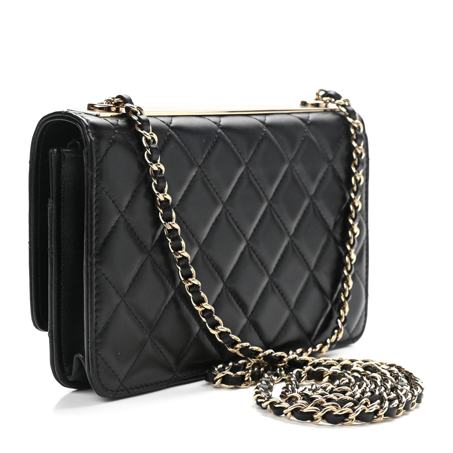 Chanel Lambskin Quilted Trendy CC Wallet On Chain WOC Black 3 of 12