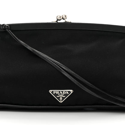 Prada Tessuto Nylon Nappa Kisslock Shoulder Bag Black 12 of 14