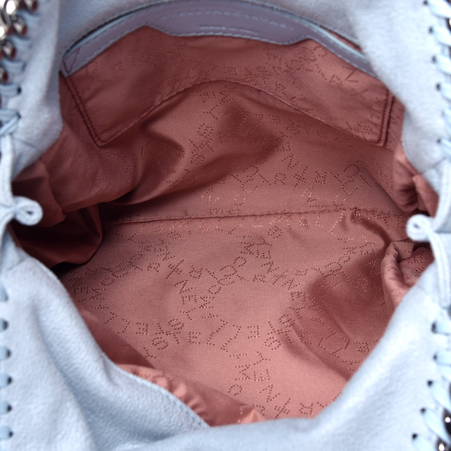 Stella McCartney Shaggy Deer Mini Falabella Fold Over Tote Light Blue 6 of 10