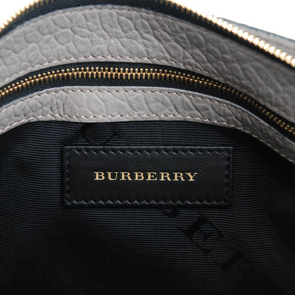 Burberry Signature Grain Calfskin Check Embossed Small Chichester Crossbody Clutch Bag Pale Grey 6 of 7
