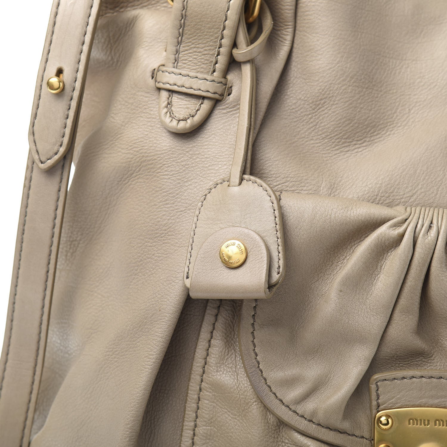 Miu Miu Vitello Lux Large Tote Alluminio 11 of 13