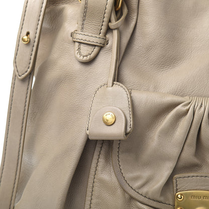 Miu Miu Vitello Lux Large Tote Alluminio 11 of 13