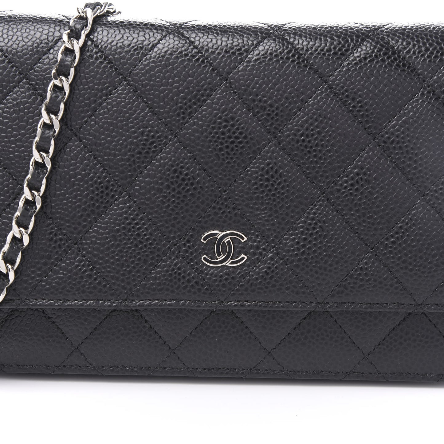 Caviar Quilted Wallet On Chain WOC Black