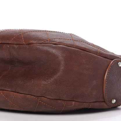 Chanel Caviar Stitched Outdoor Ligne Hobo Brown 7 of 10