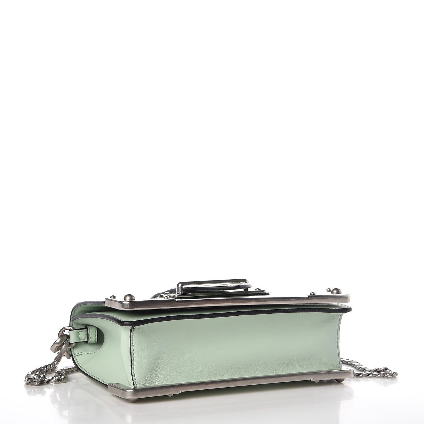 Spazzolato Soft Calf Cahier Chain Wristlet Acqua