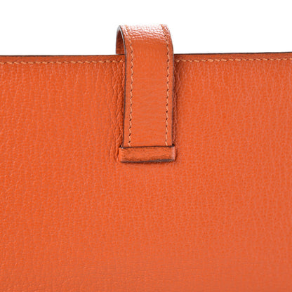 Hermes Chevre Mysore Bearn Gusset Wallet Feu 8 of 9