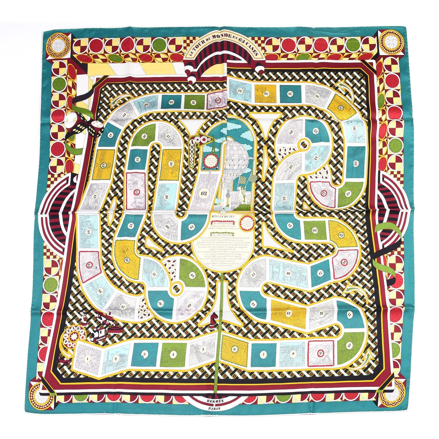 Hermes Silk Le Tour du Monde en 63 Cases 90 1 of 4