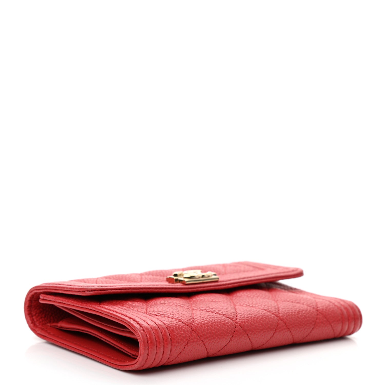 Chanel Caviar Quilted Medium Boy Flap Wallet Red 4 of 11