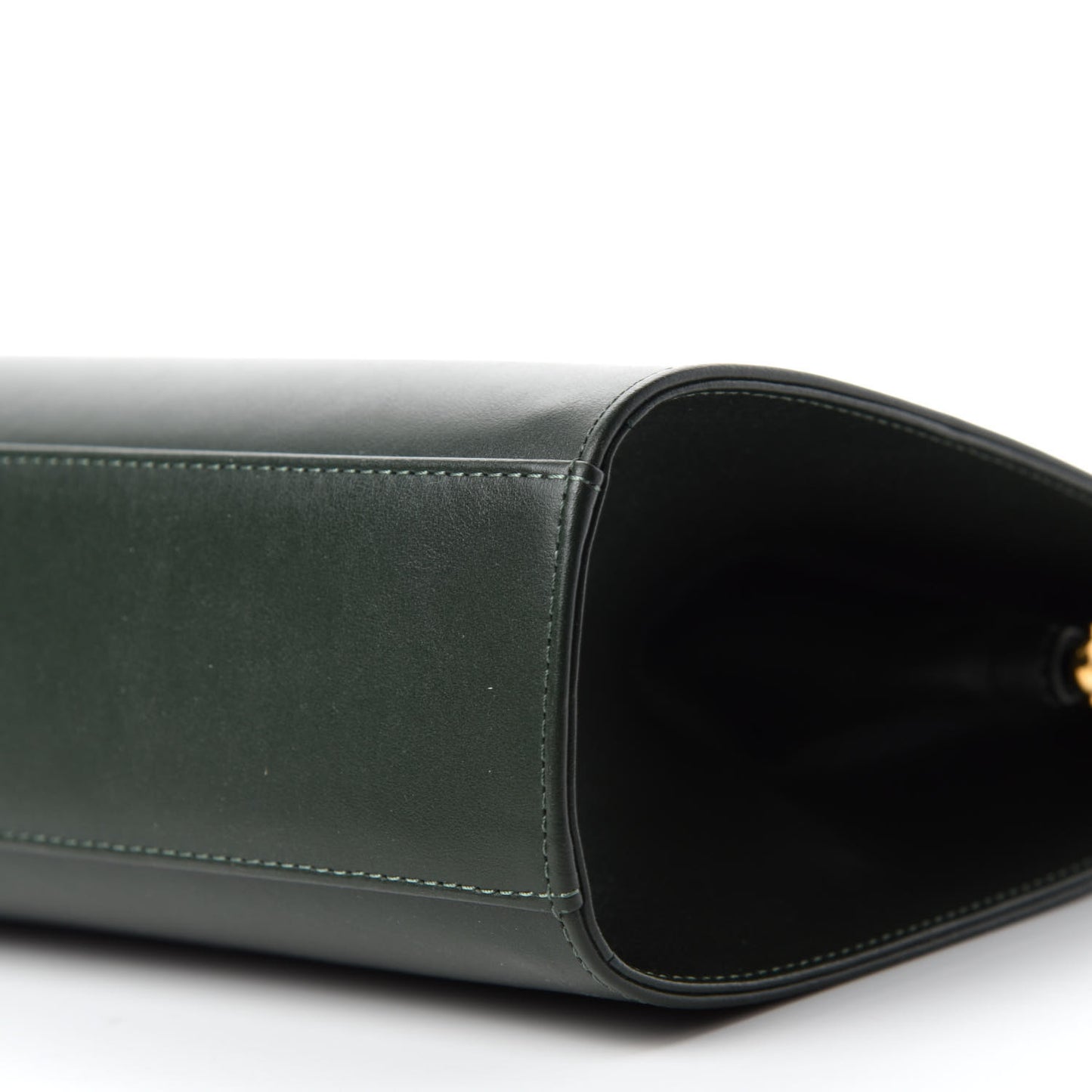 Vegetable Tanned Calfskin Elegant Top Handle Bag Moss
