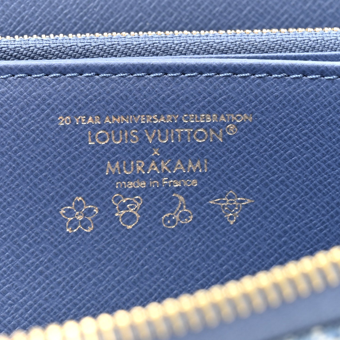 LV X TM Monogram Denim Cerises Zippy Wallet Blue