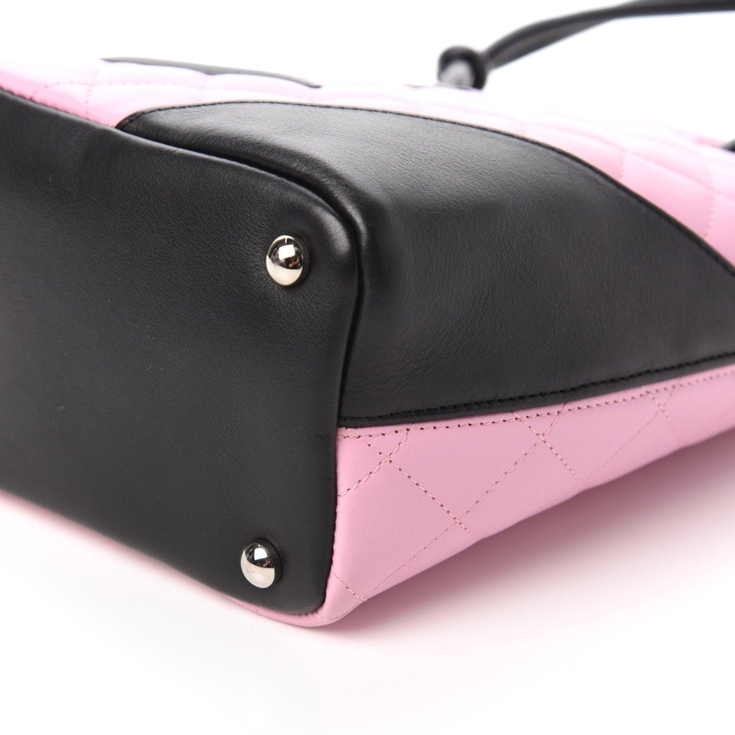 Chanel Calfskin Quilted Small Cambon Tote Pink Black 7 of 11