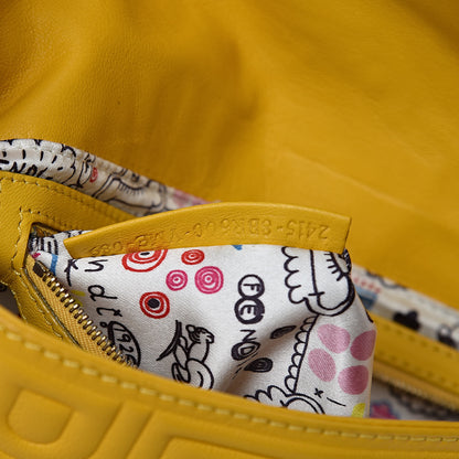 Fendi Nappa Logo Embossed Baguette Lemon Giallo 7 of 17