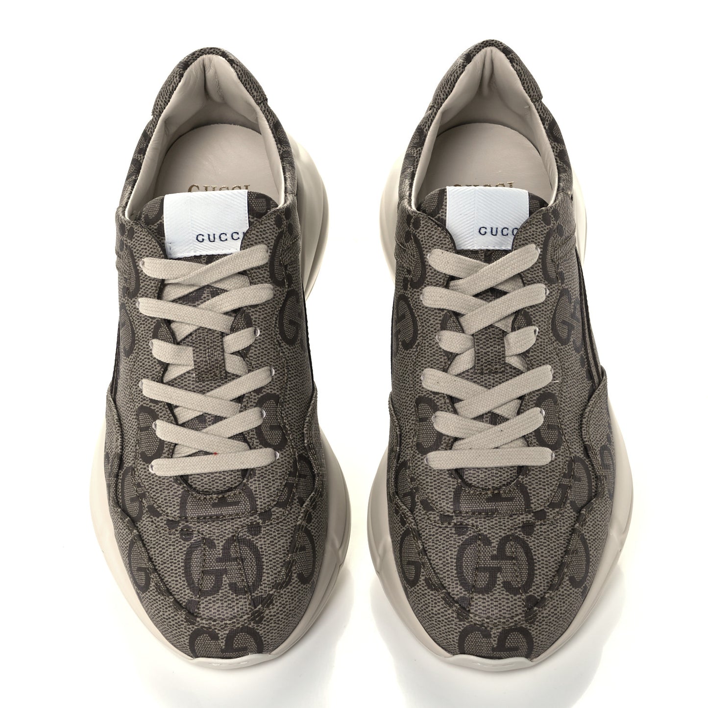 Maxi GG Supreme Monogram Gucci 100 Womens Rhyton Sneakers 39 Beige Ebony