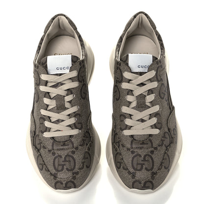 Gucci Maxi GG Supreme Monogram Gucci 100 Womens Rhyton Sneakers 39 Beige Ebony 5 of 11