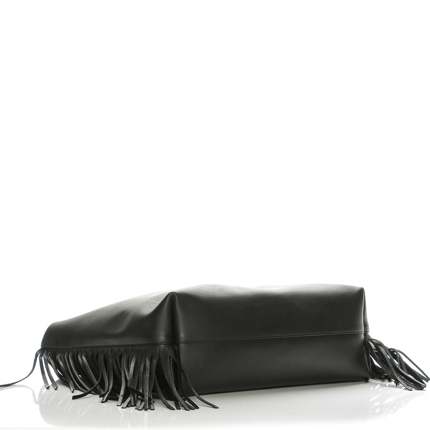 Saint Laurent Calfskin Large Fringe Shopping Tote Black 4 of 11