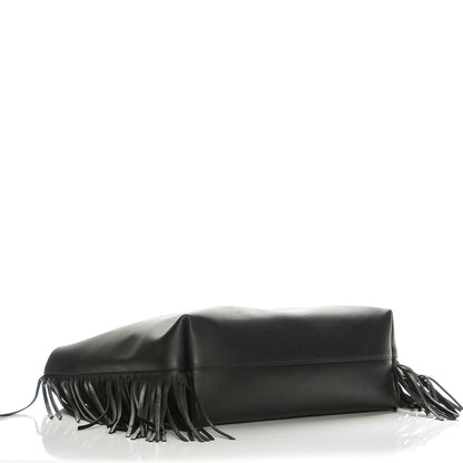 Saint Laurent Calfskin Large Fringe Shopping Tote Black 4 of 11