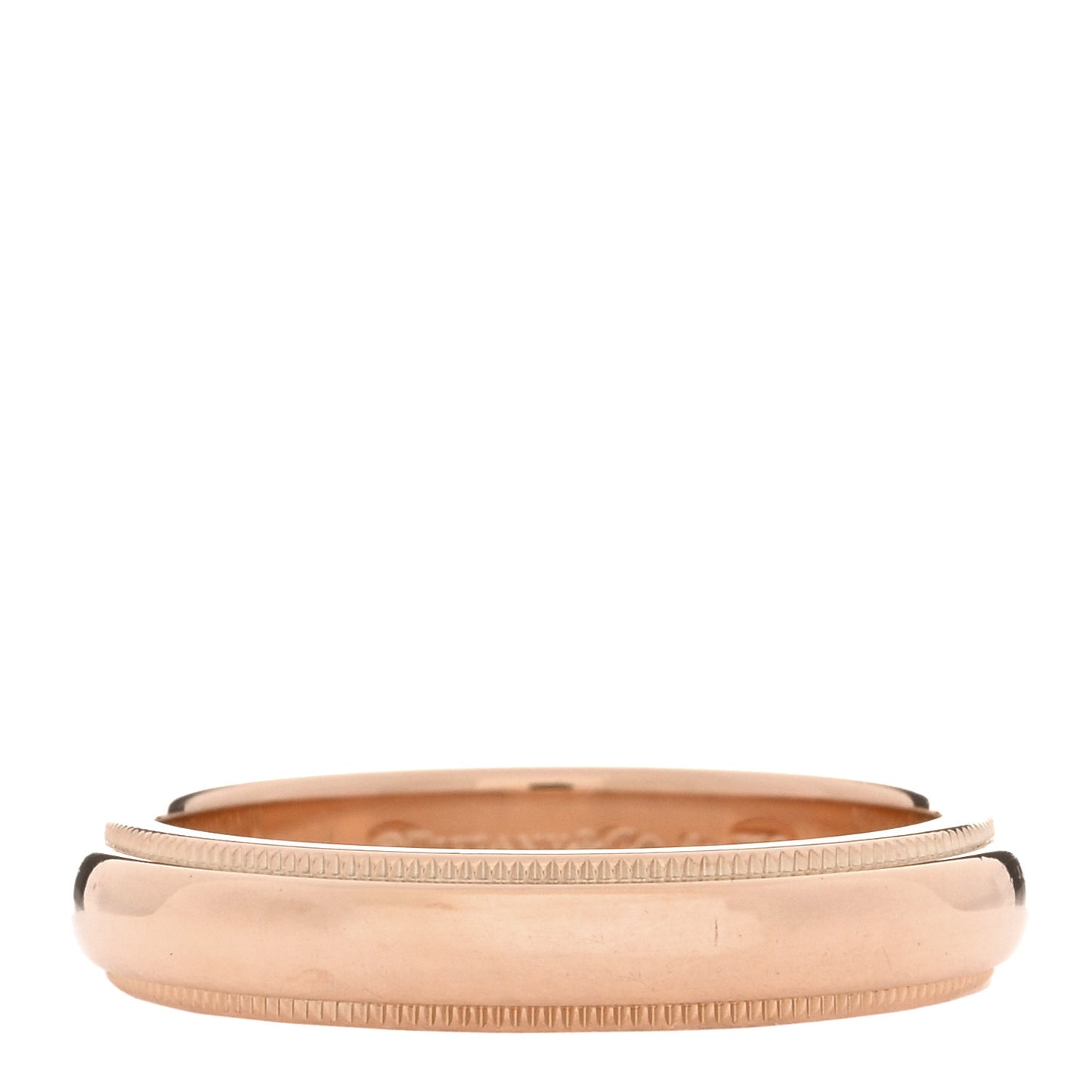 18K Rose Gold 4mm Essential Double Milgrain Band Ring 58 8.25