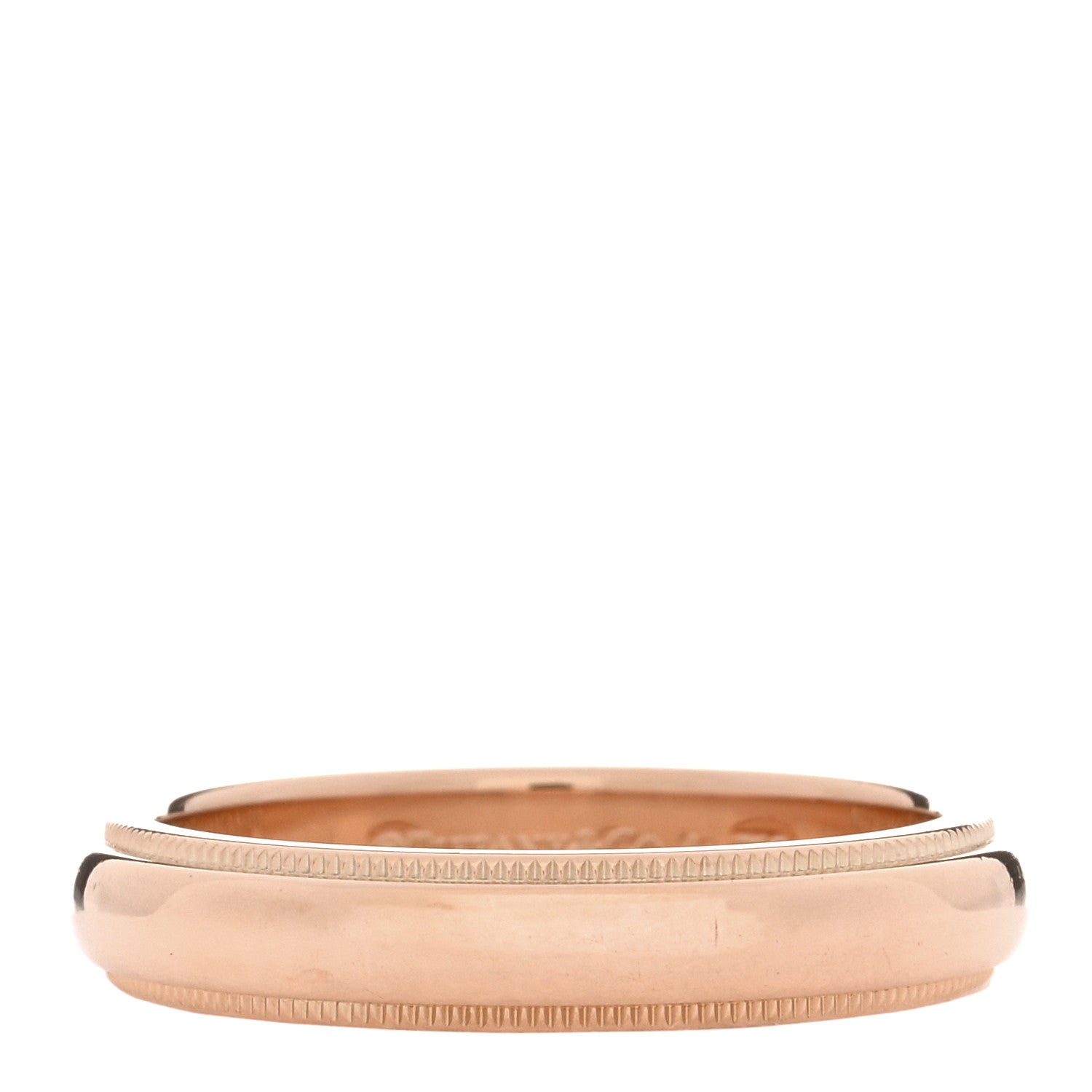 Tiffany 18K Rose Gold 4mm Essential Double Milgrain Band Ring 58 8.25 1 of 5