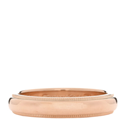 Tiffany 18K Rose Gold 4mm Essential Double Milgrain Band Ring 58 8.25 1 of 5