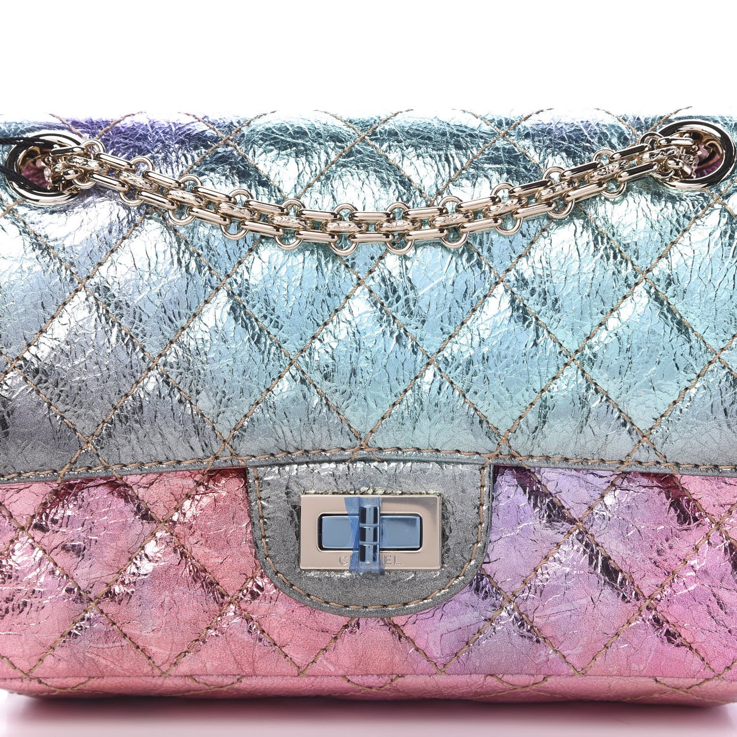 Metallic Goatskin Quilted Mini 2.55 Reissue Flap Multicolor