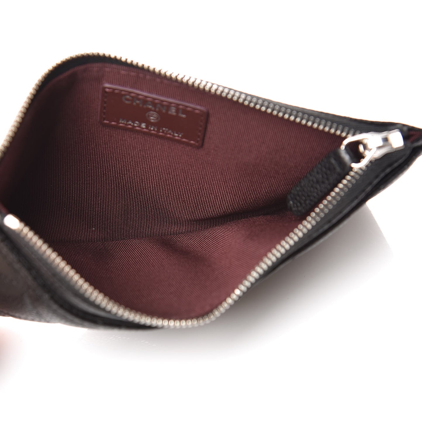 Caviar Quilted Classic Zip Pouch Black