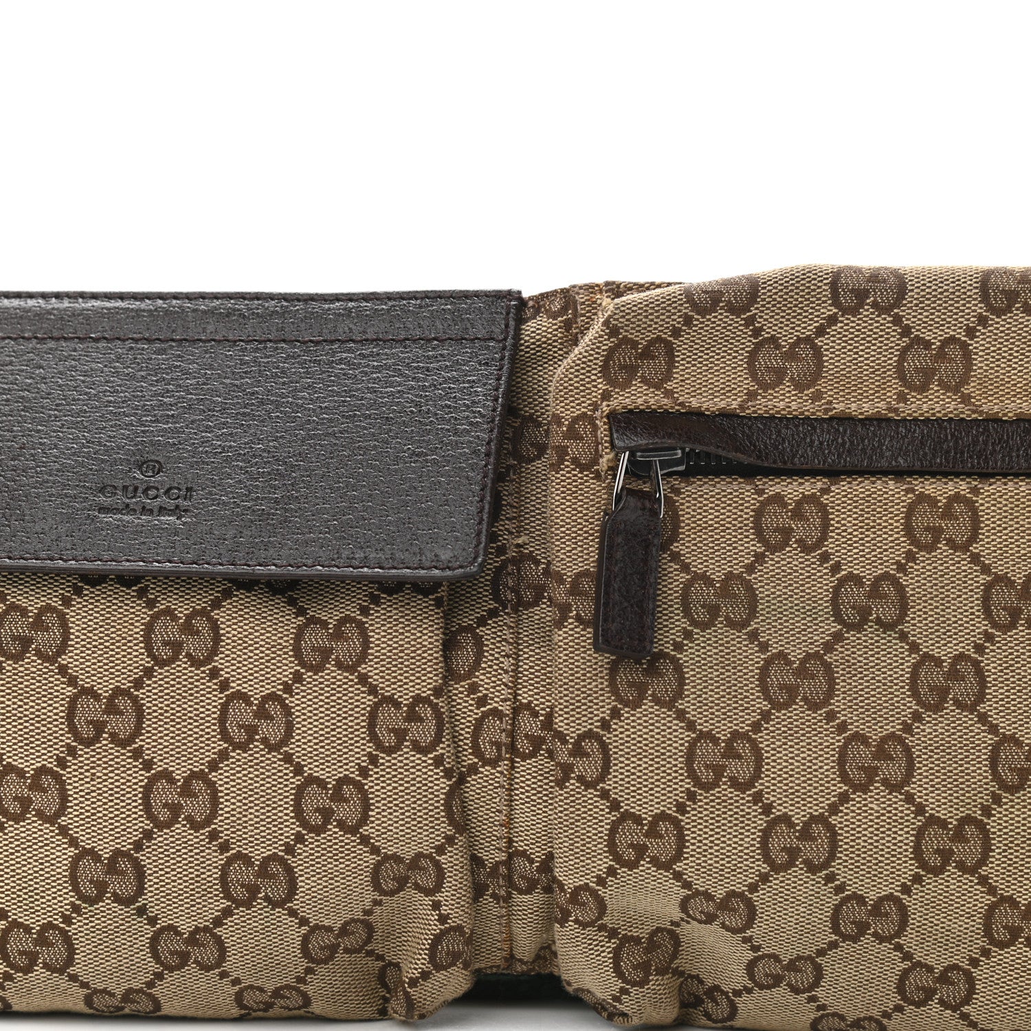 Gucci GG Monogram Double Pocket Belt Bag Dark Brown 10 of 14