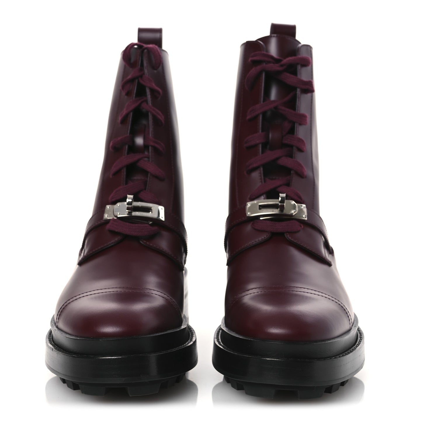 Glossed Calfskin Funk Ankle Boots 38 Rouge H
