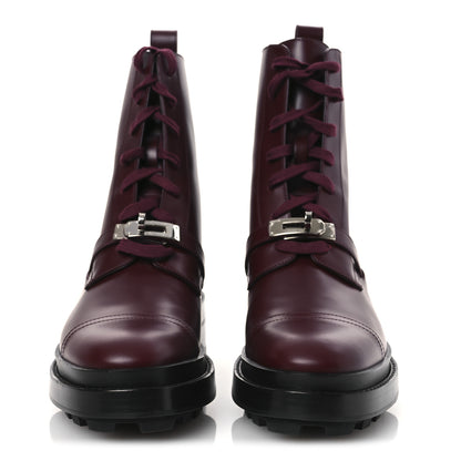 Hermes Glossed Calfskin Funk Ankle Boots 38 Rouge H 3 of 12
