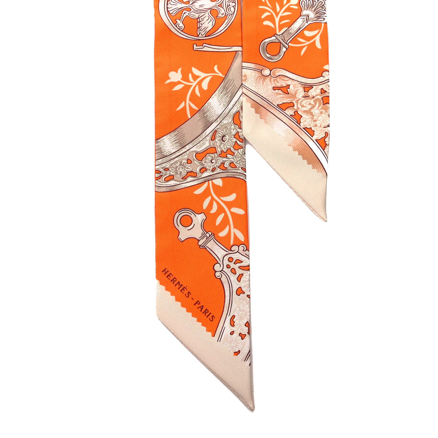 Silk Etriers Remix Twilly Orange Creme Beige