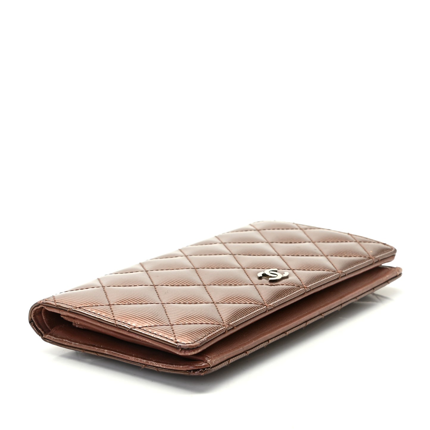 Striated Patent Yen Wallet