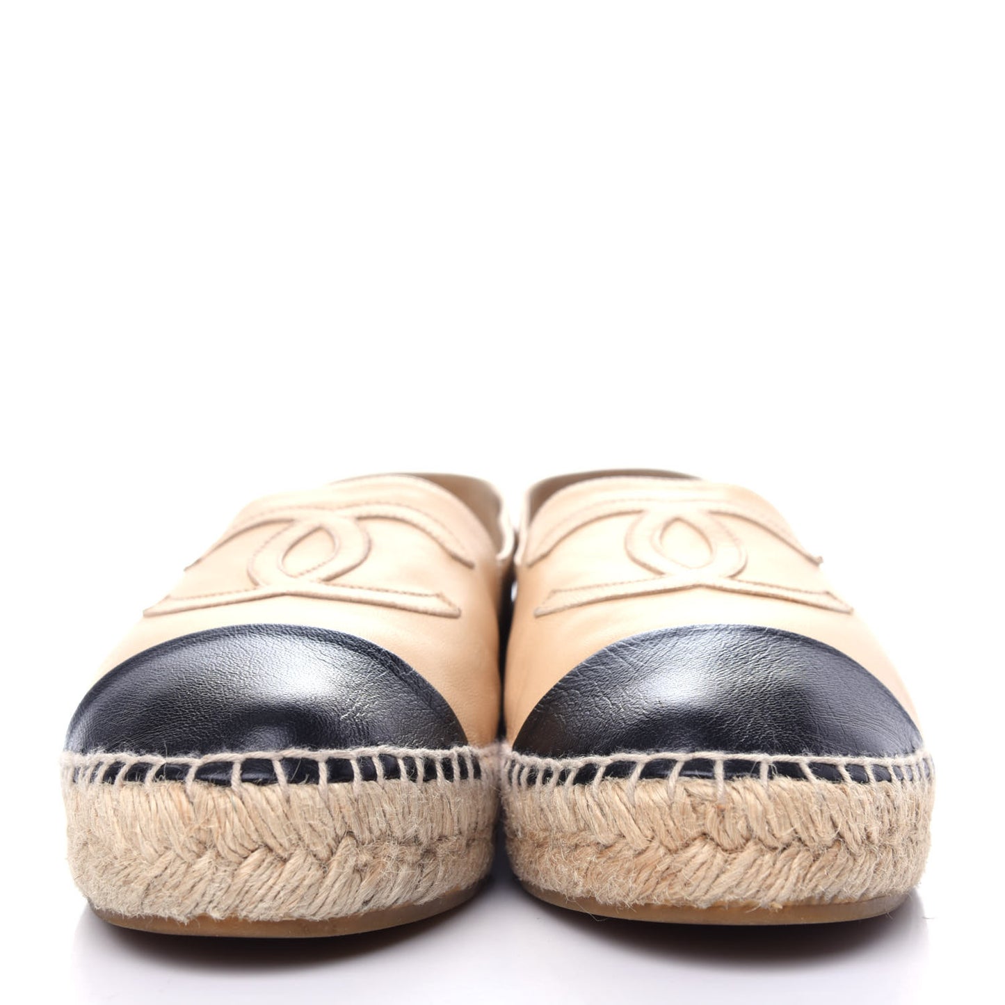 Lambskin CC Espadrilles 38 Beige Black