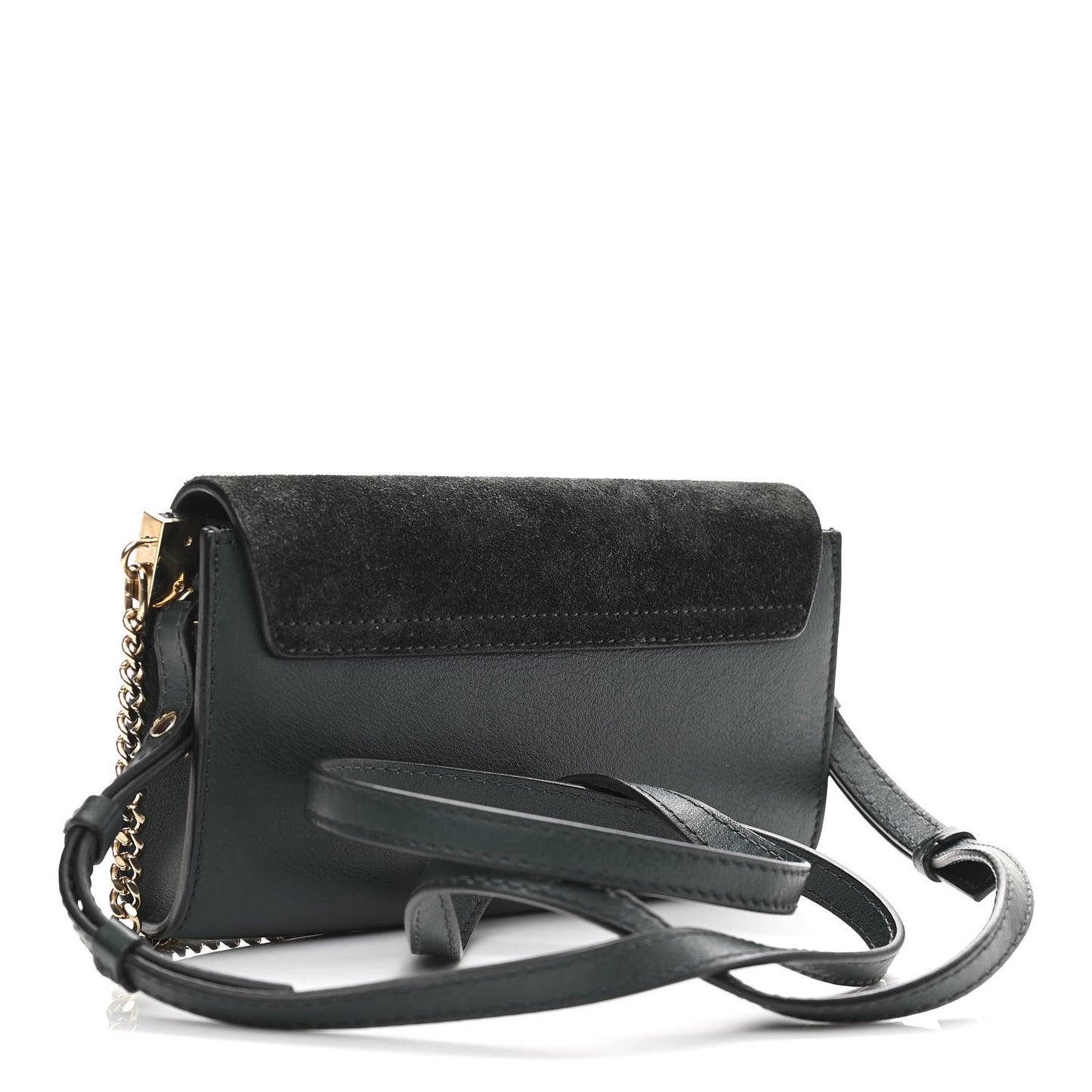 Suede Calfskin Mini Faye Shoulder Bag Intense Green