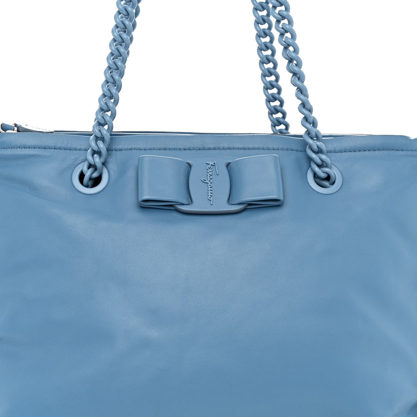 Calfskin Viva Bow Tote Nigella Blue