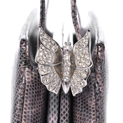 Judith Leiber Metallic Lizard Crystal Butterfly Silver Multicolor 8 of 11