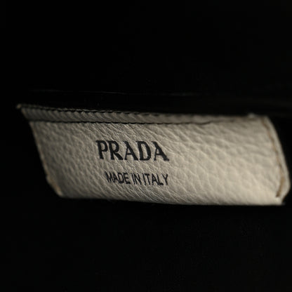 Prada Vitello Daino Soft Dynamique Hobo Talco Black 6 of 10
