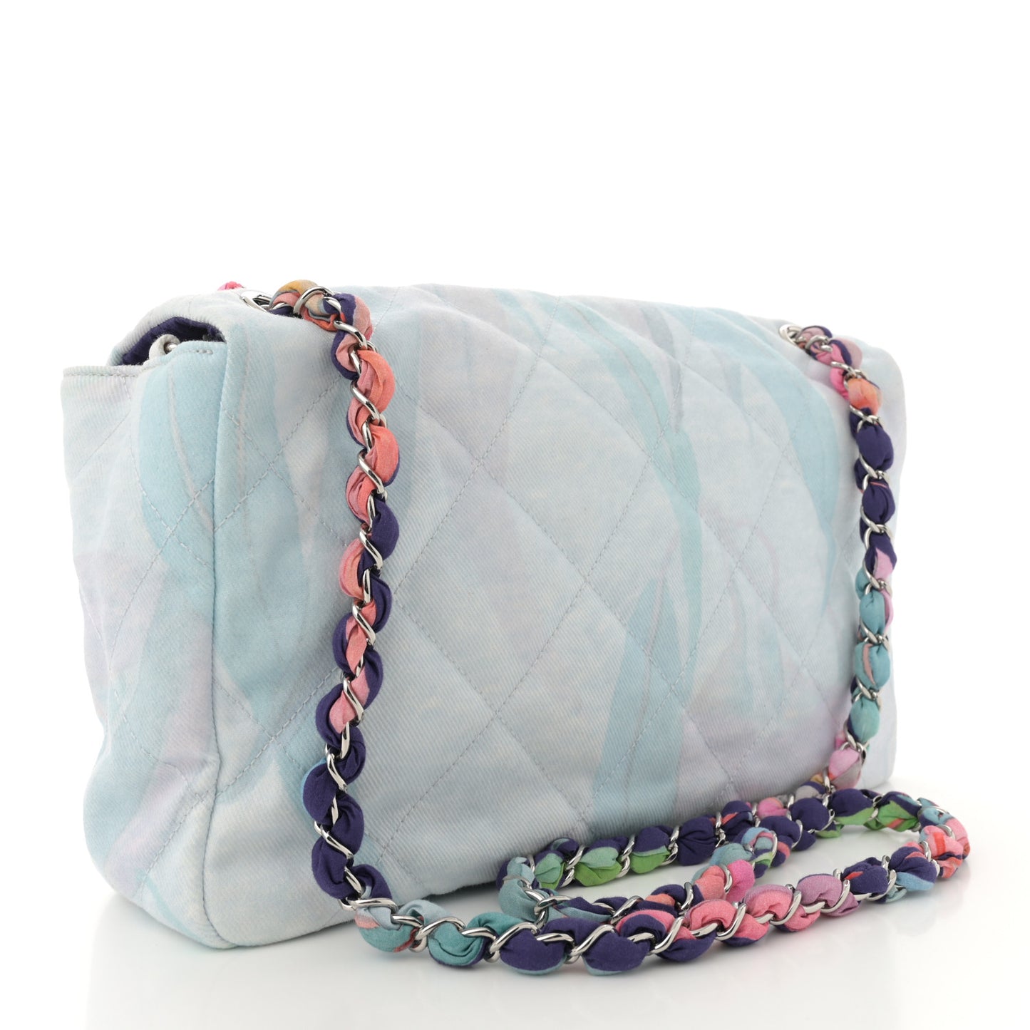 Canvas Quilted Jungle Jeans Flap White Multicolor
