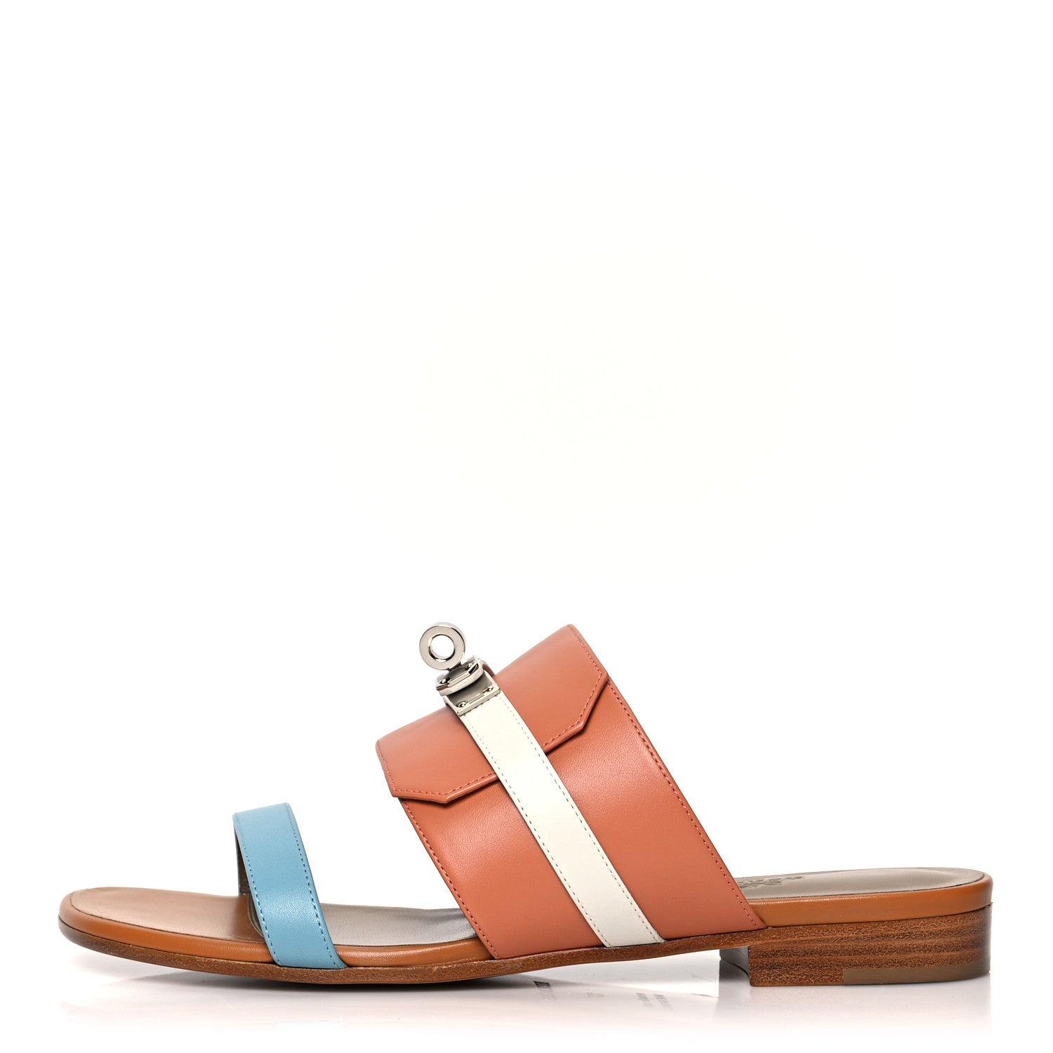 Hermes Calfskin Avenue Sandals 37 Rose Bubinga 1 of 10