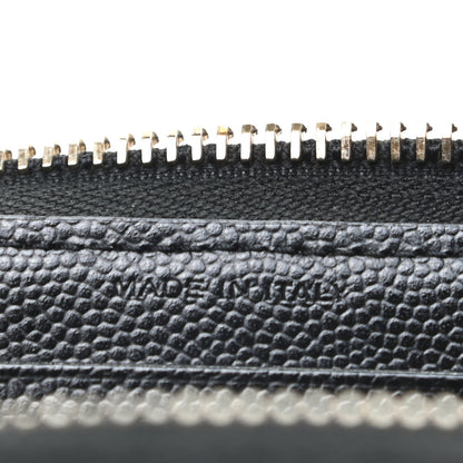 Saint Laurent Grain De Poudre Matelasse Chevron Monogram Phone Wallet Black 7 of 9