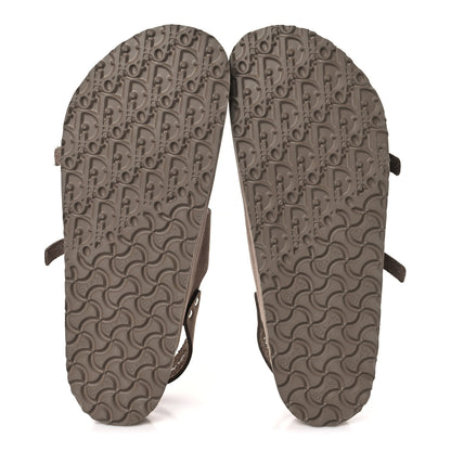 Christian Dior X BIRKENSTOCK Felted Wool Nubuck Calfskin Mens Milano Sandal 45 Brown 6 of 7