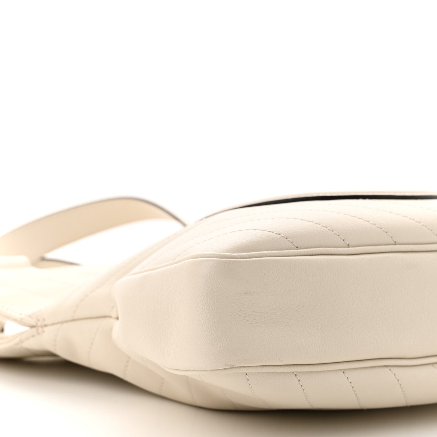 Sakai Be Green Calfskin Diagonal Stitched Small Blondie Tote Mystic White