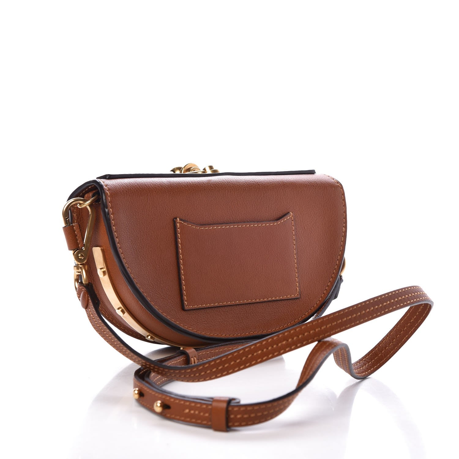 Chloe Calfskin Small Nile Bracelet Minaudiere Bag Caramel 3 of 7